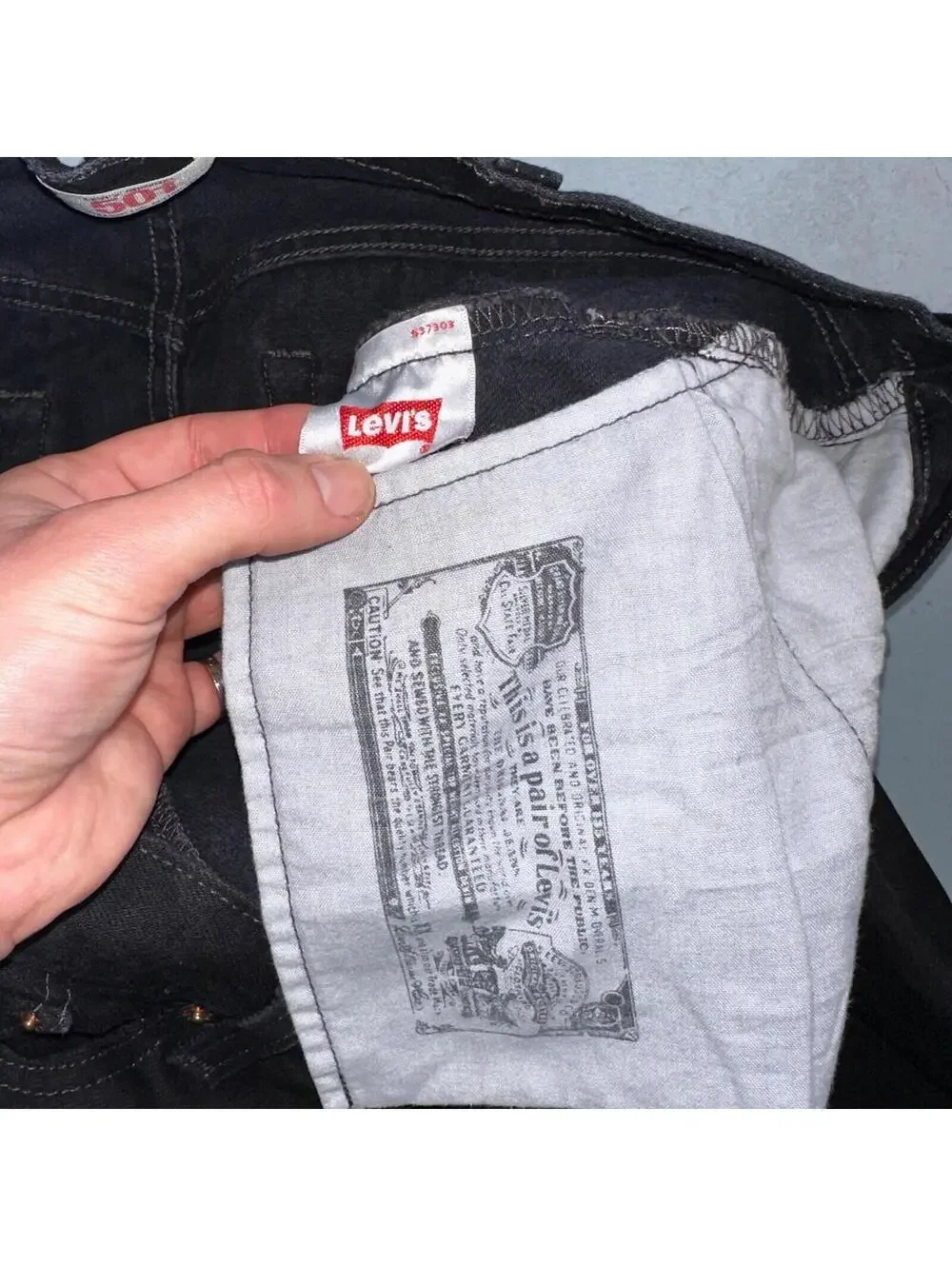Levis 501 Vintage Y2K Mexico XX Straight Leg Jeans Black Dark Wash 38x30